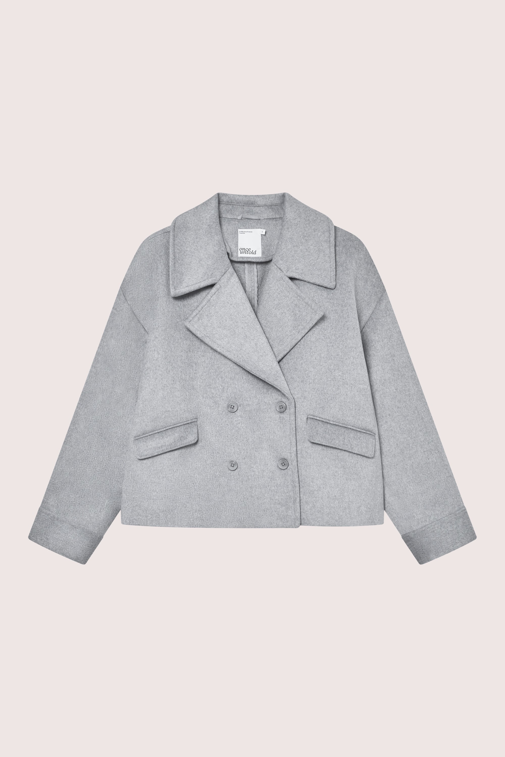 Iris Short Coat Light Grey Melange Once Untold